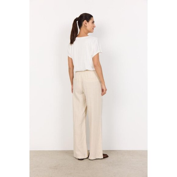 NWT SOYA CONCEPT INA Sand Linen Blend Trousers - Picture 3 of 5